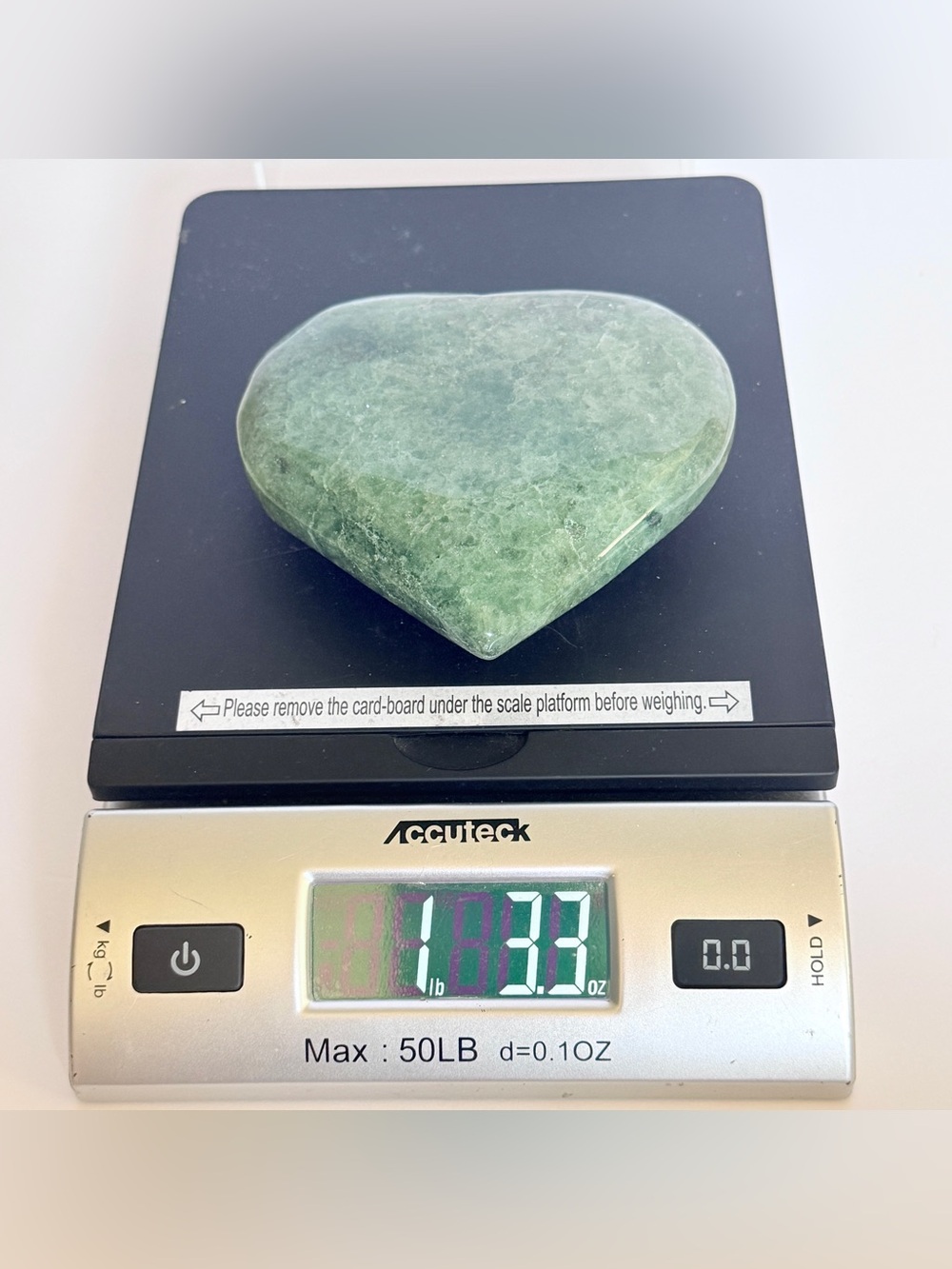 Stunning Green Strawberry Quartz Heart Polished Crystal Paperweight 1.2lb 4.5” - Picture 13 of 14